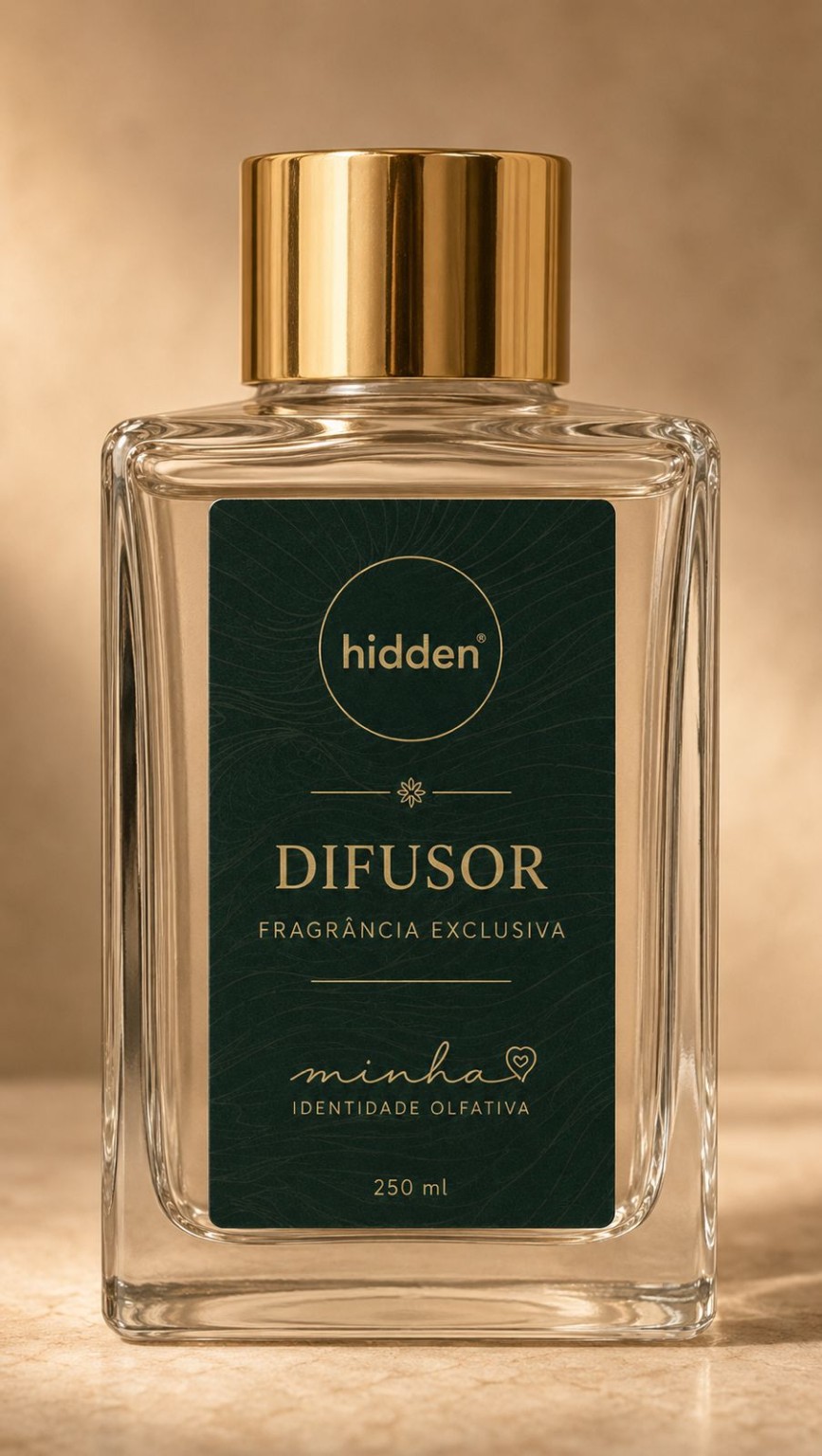 Frasco do difusor criado para o Hidden Recife